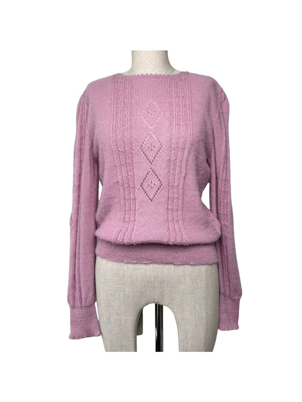 Peruvian Connection 100% Alpaca Knit Sweater Pink Handmade in Peru Soft Girl